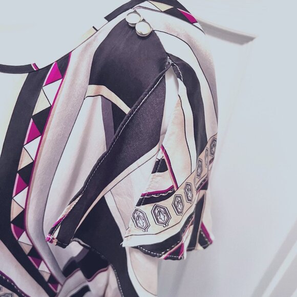 White House Black Market Silk Stretch Fitted Waist Cut Out Shoulder-Small-Short - Picture 6 of 15